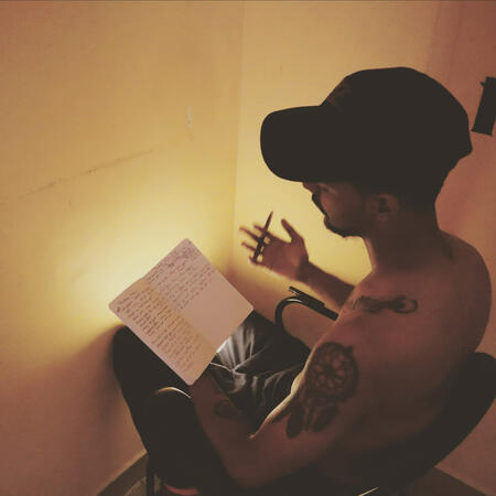 A writer is working when he's staring at the blank wall